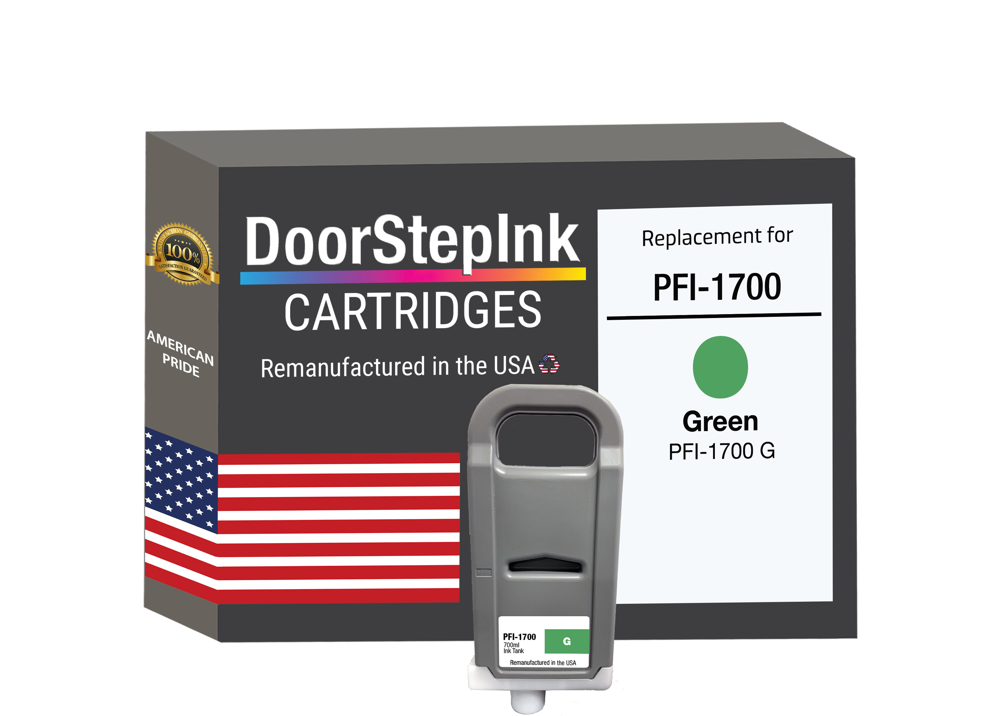 DoorStepInk Brand for Canon PFI-1700 Green Remanufactured in U.S.A Ink