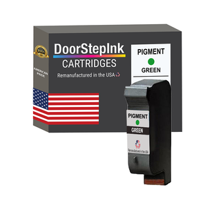 DoorStepInk TIJ Pigment Green Ink Cartridge Made in the USA