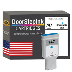 DoorStepInk Brand for HP 747 300mL Chromatic Blue Remanufactured in the USA Ink Cartridge