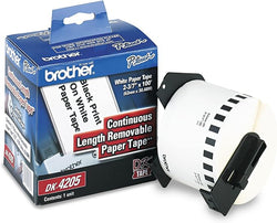 Original Brother DK4205 Removable Paper Label Tape for QL Printers, 2-3/7in x 100ft Roll, White