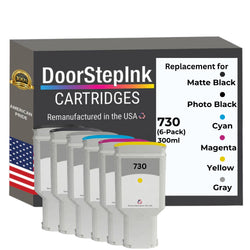 DoorStepInk Brand for HP 730 300ML Multi-Color (6-Pack) Remanufactured in the USA Ink Cartridge