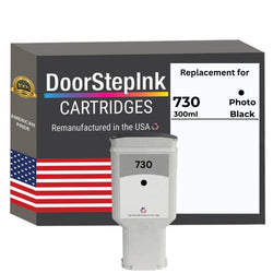 DoorStepInk Brand for HP 730 300ML (P2V73A) Photo Black Remanufactured in the USA Ink Cartridge, P2V73A