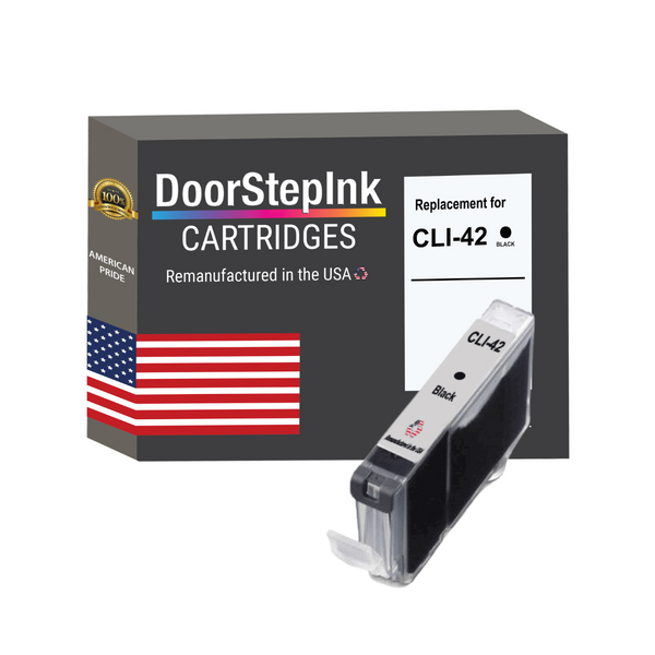 DoorStepInk Brand for Canon CLI-42 Black Remanufactured in the USA Ink Cartridges