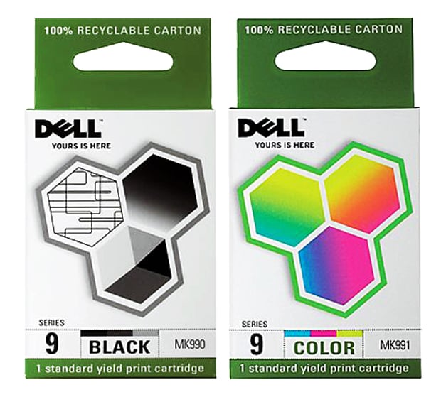 Original Dell Series 9 MK992 Black / MK993 Color Ink Cartridges Combo ...