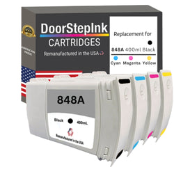 DoorStepInk Brand for HP 848A BCMY Remanufactured in the USA Ink Cartridge-4-Pack