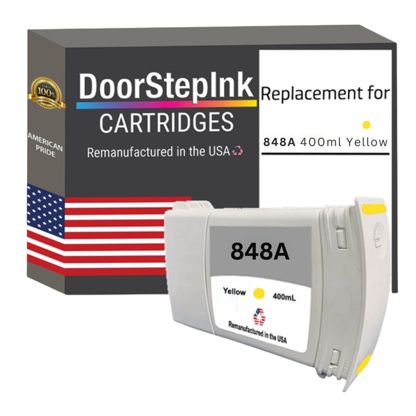 DoorStepInk Brand for HP 848A Yellow Remanufactured in the USA Ink Cartridge-F9J85A