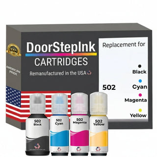 DoorStepInk Brand Replacement For Epson 502 (T502120-BCS) Standard Yield Black 140ml, CMY 70ml Ink Multi-Color Bottle Made in the USA