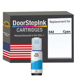 DoorStepInk Brand Replacement For Epson 542 (T542220-S) 70 ml Cyan Ultra High Yield Ink Bottle Made in the USA, T542220-S