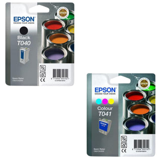 Original Epson T040 Black T041 Color Ink Cartridges