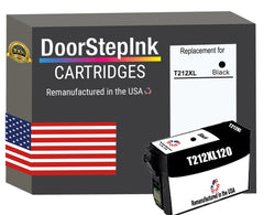 DoorStepInk Brand for Epson T212XL High Yield Black Remanufactured in USA Ink Cartridge, T212XL120-S