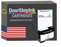 DoorStepInk Brand for Epson T273XL High Yield Cyan Remanufactured in USA Ink Cartridge,T273XL220