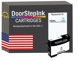 DoorStepInk Brand for Epson T822XL High Yield Cyan Remanufactured in USA Ink Cartridge,T822XL220
