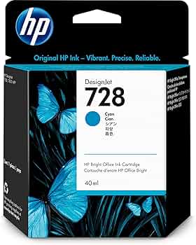 Original HP 728 High Yield Cyan Ink Cartridge, F9J63A