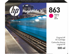 HP 863 500-ml Magenta Pagewide XL Ink Cartridge, F9K38A