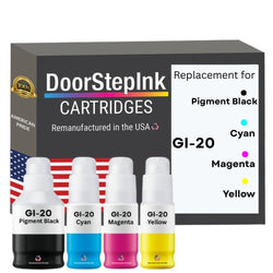 DoorStepInk Brand Replacement For Canon GI-20 PGBK 170ml CMY 70ml Ink Multi-Color Bottle Made in the USA
