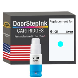 DoorStepInk Brand Replacement For Canon GI-21 (4537C001) 70 ml Cyan Ink Bottle Made in the USA