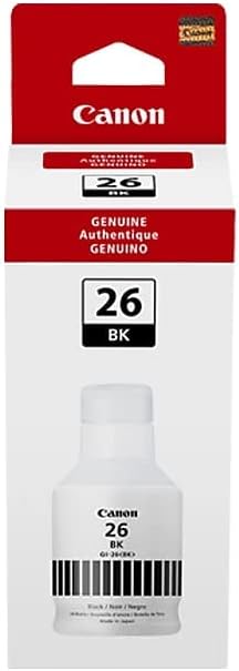 Genuine Canon GI-26 High Yield Black Ink Cartridge, 4409C001