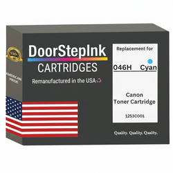 DoorStepInk Brand For Canon 046H High Yield Cyan Remanufactured in the USA LaserJet Toner Cartridge, 1253C001