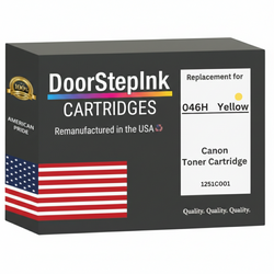 DoorStepInk Brand For Canon 046H High Yield Yellow Remanufactured in the USA LaserJet Toner Cartridge, 1251C001