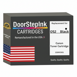 DoorStepInk Brand For Canon 052 Black Remanufactured in the USA LaserJet Toner Cartridge, 2199C001