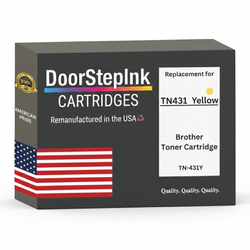 DoorStepInk Brand For Brother TN431Y High Yield Yellow Remanufactured in the USA Toner Cartridge,TN431Y