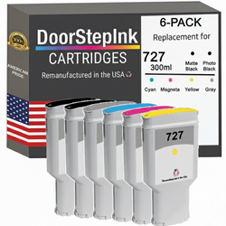 DoorStepInk Brand for HP 727 300mL 6-Pack Remanufactured in the USA Ink Cartridges