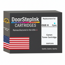 DoorStepInk Brand For Canon 069H High Yield Cyan Remanufactured in the USA Toner Cartridge,5097C001