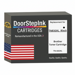 DoorStepInk Brand For Brother TN830XL High Yield Black Remanufactured in the USA Toner Cartridge, TN-830XL