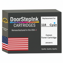 DoorStepInk Brand For Canon 118 High Yield Cyan Remanufactured in the USA Toner Cartridge, 2661B001