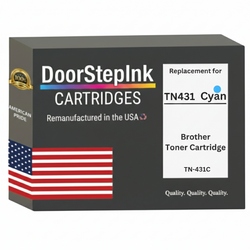 DoorStepInk Brand For Brother TN431C High Yield Cyan Remanufactured in the USA Toner Cartridge,TN431C