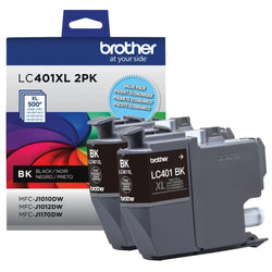 Genuine Brother LC401XL High-Yield Black Ink Cartridge- 2-Pack