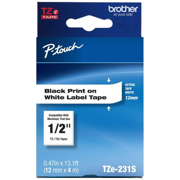 Genuine Brother P-Touch TZe-231S Economy Label Tape, Standard Laminated P-Touch Tape, Black on White