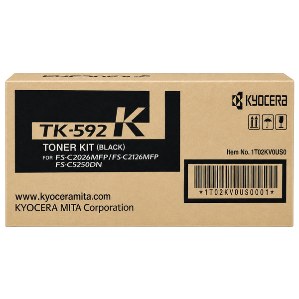 Genuine Kyocera TK-592 Standard Yield Black Toner Cartridge, TK-592K
