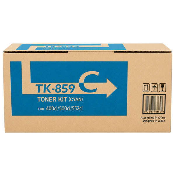 Genuine Kyocera TK-859 Standard Yield Cyan Toner Cartridge, TK-859C
