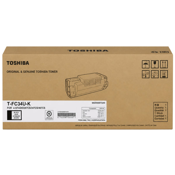 Genuine Toshiba TFC34UK Standard Yield Black Toner Cartridge, T-FC34U-K