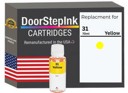 DoorStepInk Brand Replacement for HP 31 (1VV28AN) 70-ml Yellow Standard Yield Ink Bottle Made in the USA