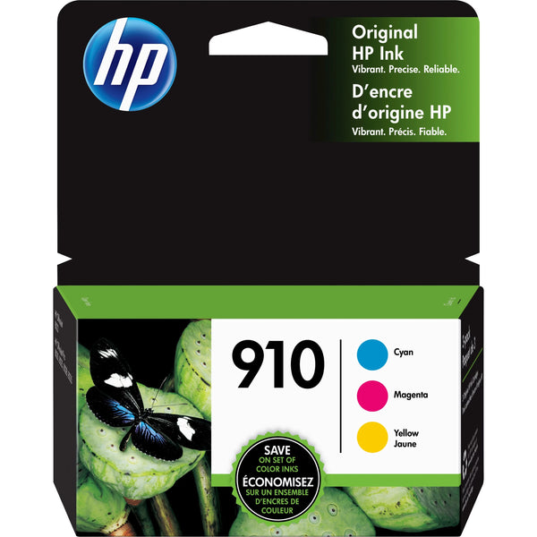 HP 910 Ink Cartridges - Cyan, Magenta, Yellow, 3 Cartridges