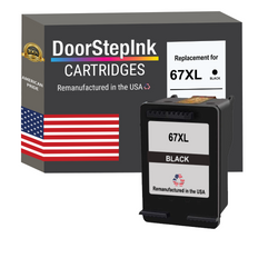DoorStepInk Brand for HP 67XL (3YM57AN) Black High Yield Remanufactured in the USA Ink Cartridge