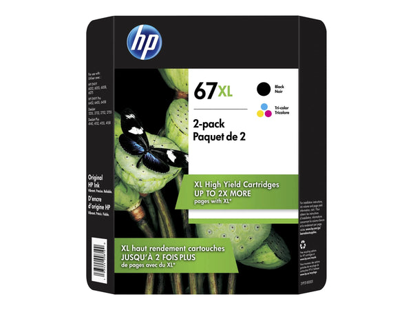 HP 67XL Black and Color Ink Cartridge-2 Pack