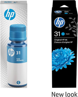 Original HP 31 High Yield Cyan Ink Bottle, 1VU26AN