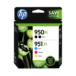 Original HP 950XL Black 2 & 951XL Cyan, Magenta & Yellow Ink Cartridges, T0A83AA