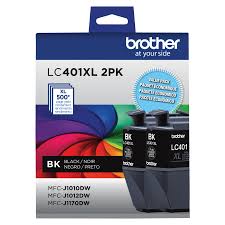 Genuine Brother LC401XL High-Yield Black Ink Cartridge- 2-Pack