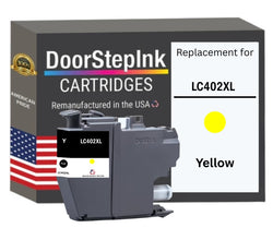 DoorStepInk Brand for Brother LC402XL Yellow High Yield Remanufactured in USA Inkjet Cartridge