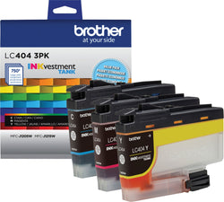 Brother Standard-Yield Tri-Color Ink Cartridge LC404 3.pk