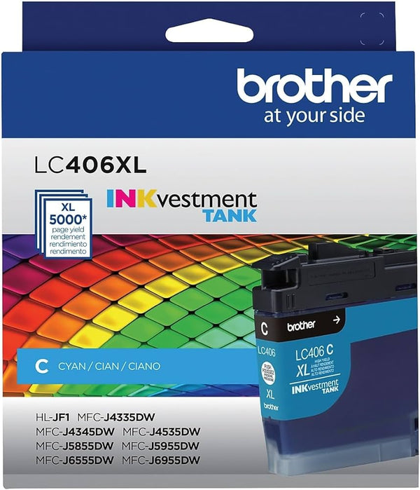 Original Brother LC406XL High Yield Cyan Ink Cartridge