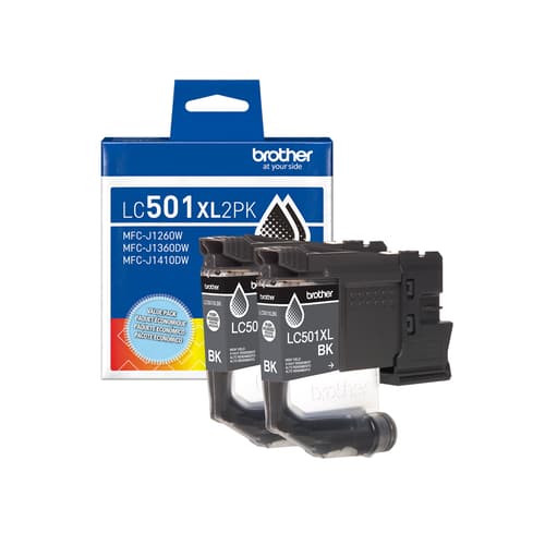 Original Brother LC501XL High Yield Black Ink Cartridge-2-Pack