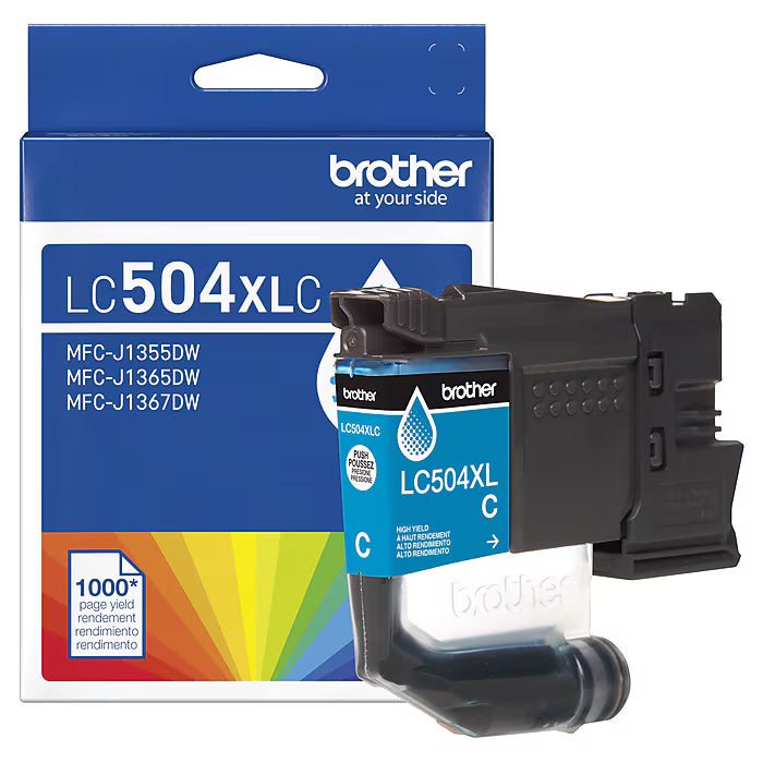 Original Brother LC504XL High Yield Cyan Ink Cartridge | DoorStepInk