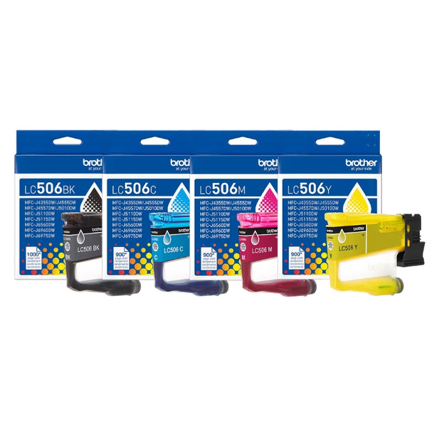 Original Ink Color Original Brother LC506 Standard Yield Multi-Color (BCMY) Ink Cartridge ...