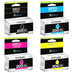 Original Lexmark 200xl High Yield Tri-Colour Ink Cartridge, 4 Pack