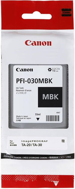 Original Canon PFI-030 Standard Yield Matte Black Ink Cartridge, 3488C001